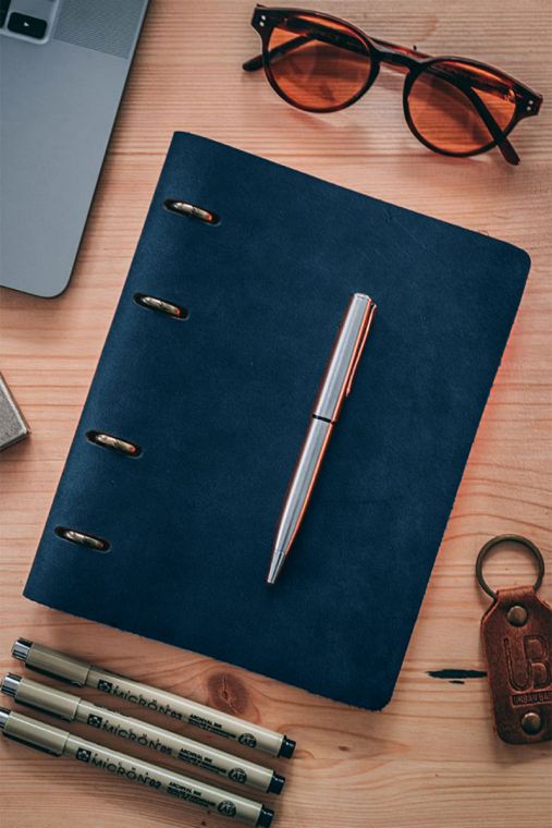 Agenda din piele naturala The Notebook by URBAN BAG dimensiune A5 - Albastru