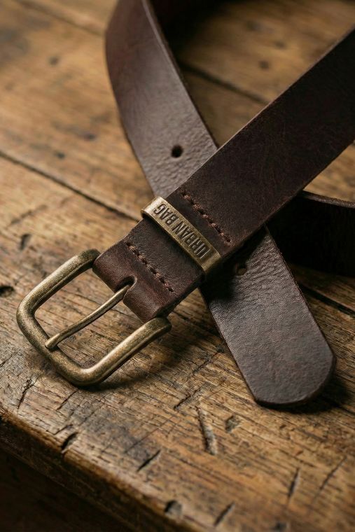 Curea din piele naturală full grain URBAN BAG Bronze Patina - Maro Închis