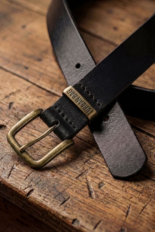 Curea din piele naturală full grain URBAN BAG Bronze Patina - Negru