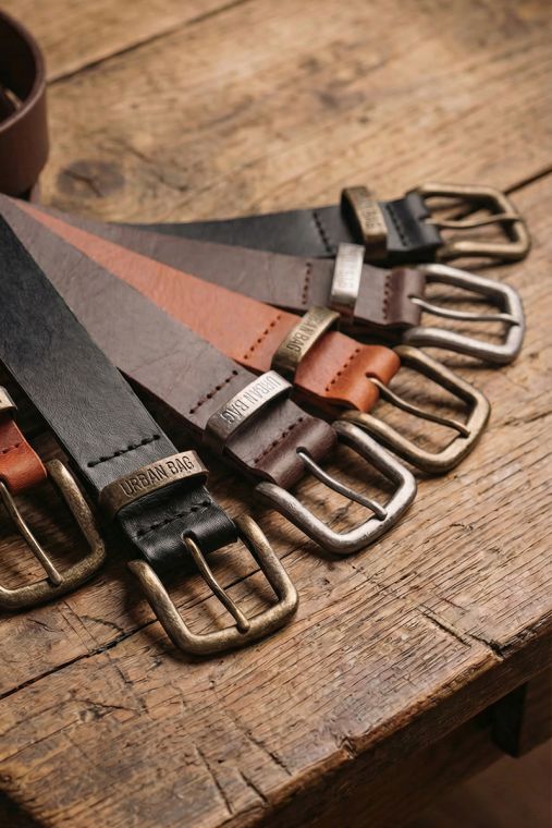 Curea din piele naturală full grain URBAN BAG Bronze Patina - Maro Închis