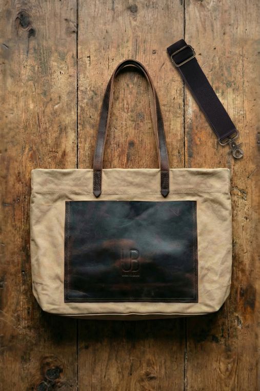 Geanta de umar din material textil si piele naturala URBAN BAG City Shopper