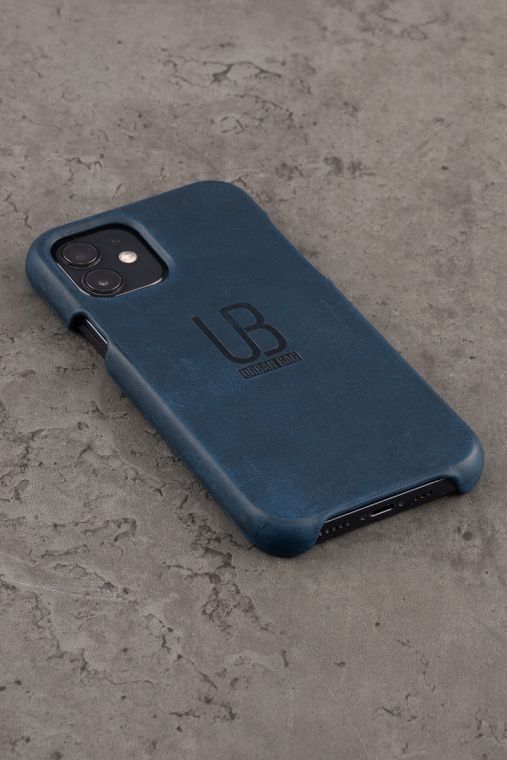 Husa piele naturala Iphone - Albastru