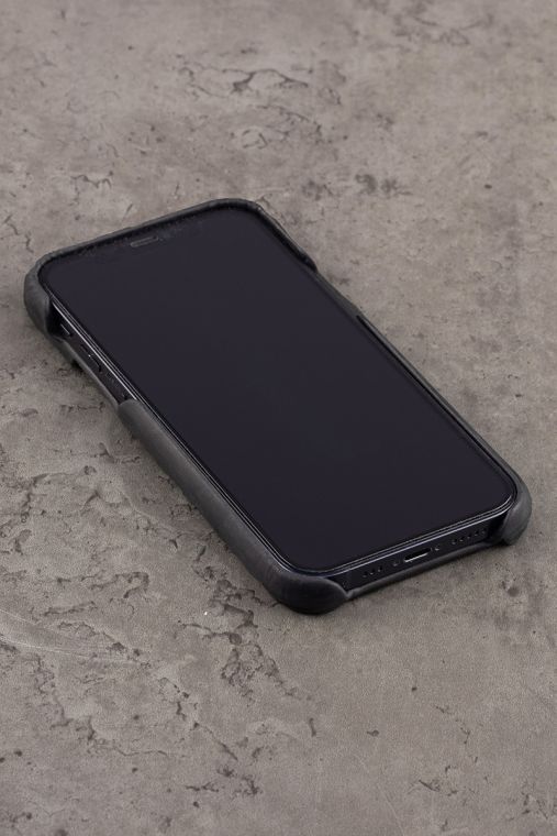 Husa piele naturala Iphone - Negru