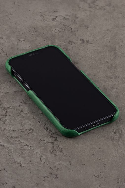 Husa piele naturala Iphone - Verde
