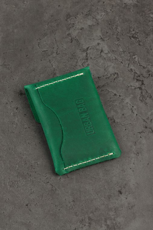Portcard din piele naturala URBAN BAG Flip – Verde