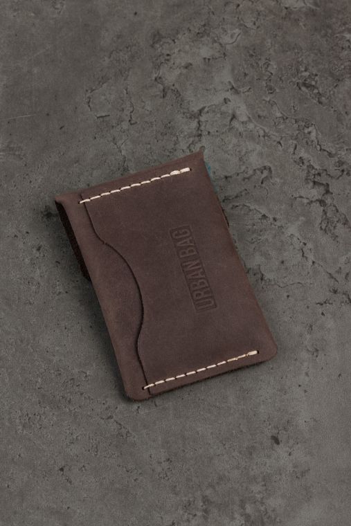 Portcard din piele naturala URBAN BAG Flip – Maro Inchis