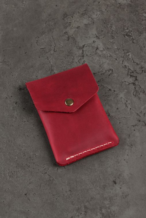 Portcard din piele naturala URBAN BAG Flip – Rosu