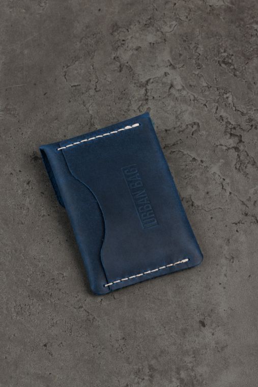 Portcard din piele naturala URBAN BAG Flip – Albastru