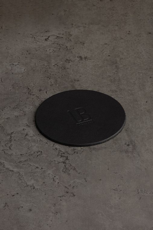 Coaster rotund URBAN BAG din piele naturala - Negru