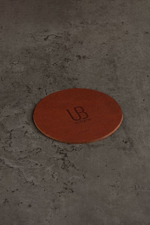 Coaster rotund URBAN BAG din piele naturala - Maro