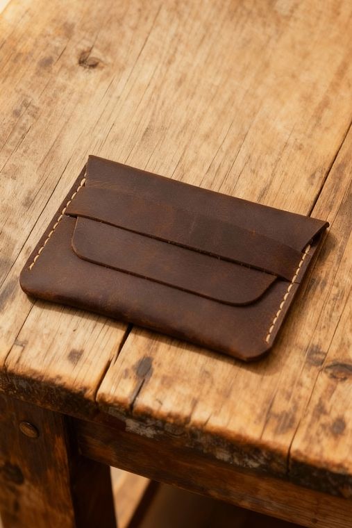 Portcard din piele naturala URBAN BAG Pocket – Maro Inchis