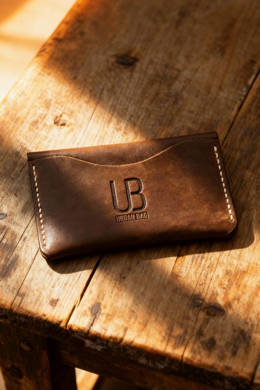 Portcard din piele naturala URBAN BAG Pocket – Maro Inchis