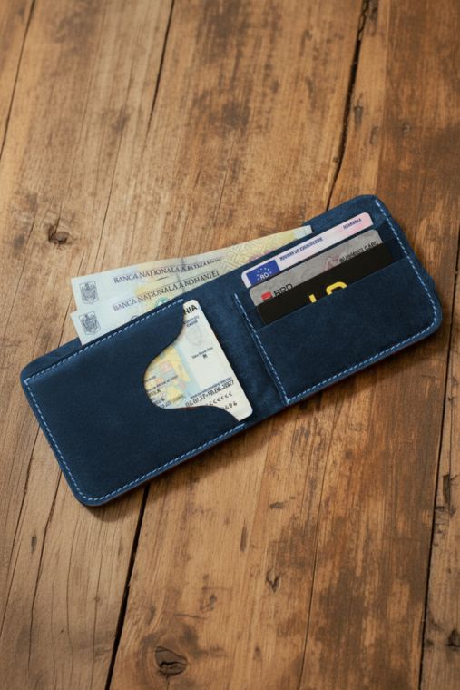 Portofel din piele naturala URBAN BAG Concept 2 – Albastru