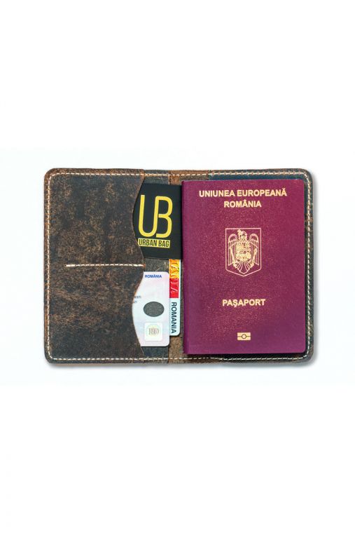 Portofel Port Pasaport din piele naturala URBAN BAG Journey - Rosu