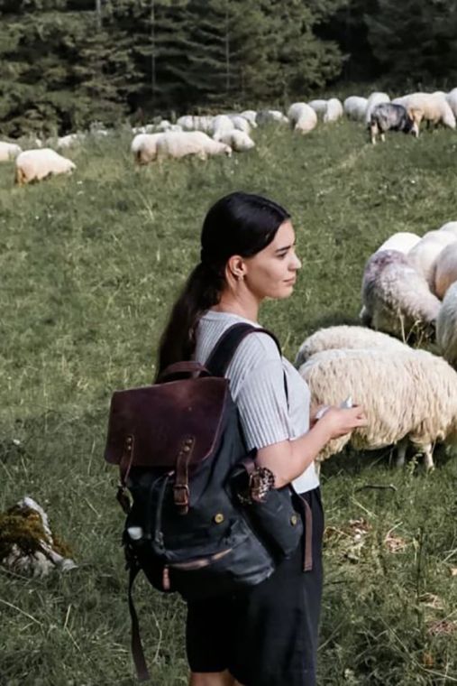 Rucsac din piele naturala si material textil cerat URBAN BAG Mantova – Negru