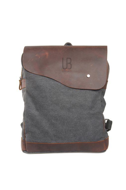 Rucsac din piele naturala si material textil URBAN BAG Burgos