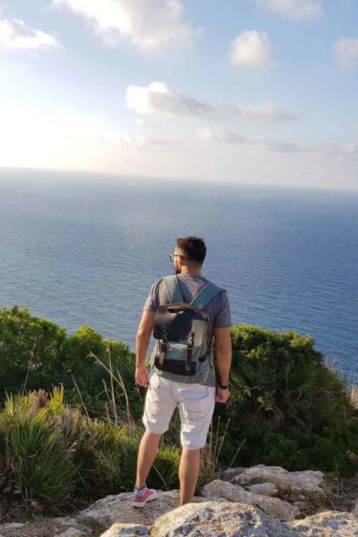 Rucsac din piele naturala si material textil URBAN BAG Otto – Coffee