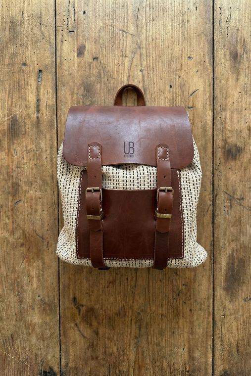 Rucsac handmade din bumbac si piele naturala URBAN BAG The Vintage