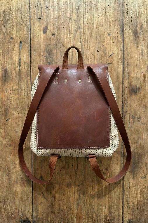 Rucsac handmade din bumbac si piele naturala URBAN BAG The Vintage