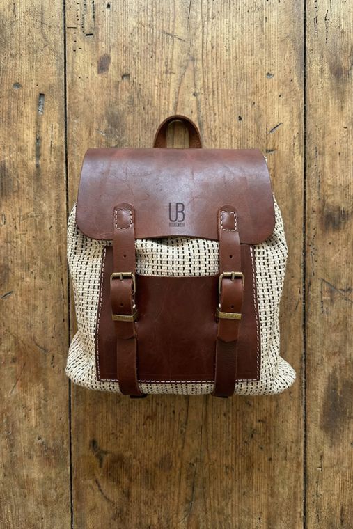Rucsac handmade din bumbac si piele naturala URBAN BAG The Vintage
