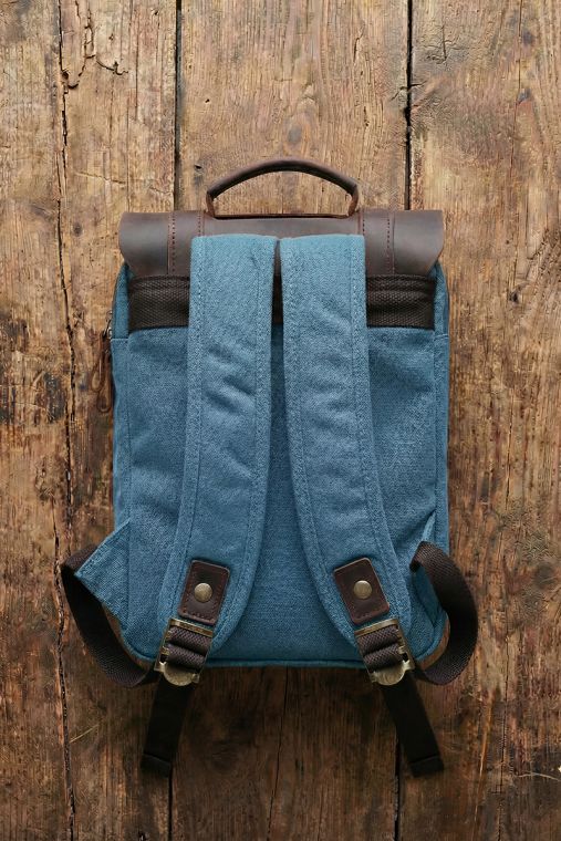 Rucsac pentru femei si copii din piele naturala si material textil URBAN BAG Little Lugano – Bleu Ciel