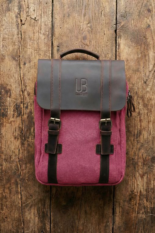 Rucsac pentru femei si copii din piele naturala si material textil URBAN BAG Little Lugano – Roz