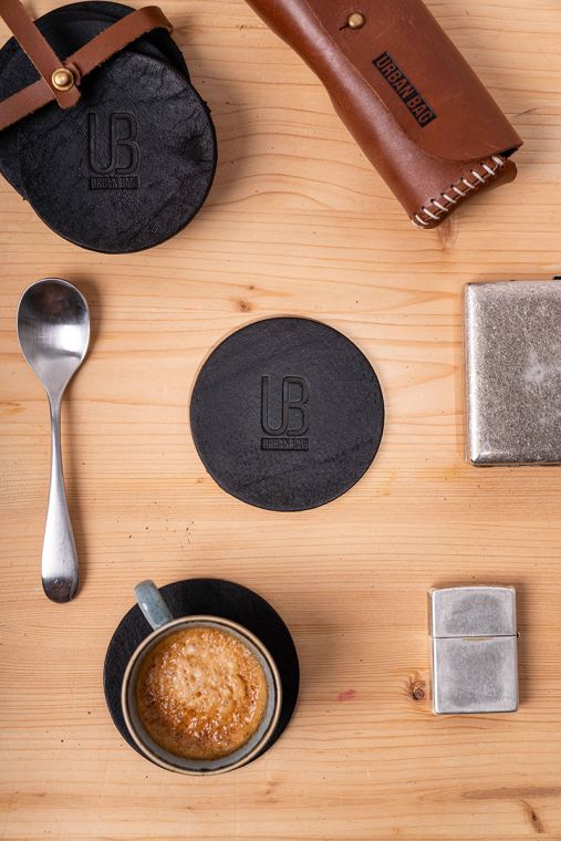 Set 6 coastere handmade din piele naturala URBAN BAG The Coaster Set