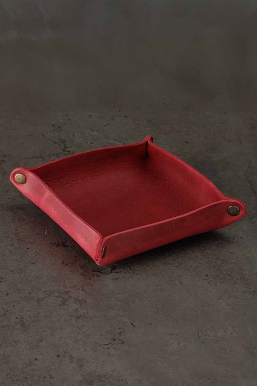 Tava organizator din piele naturala crazy horse URBAN BAG Little Nest - Rosu