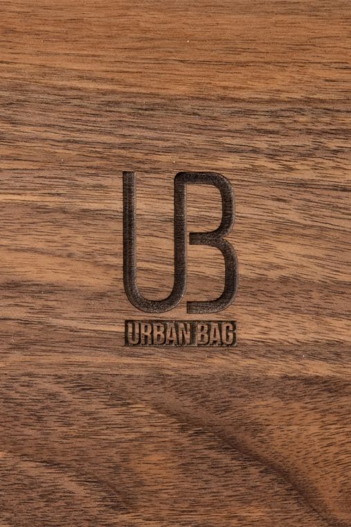 Tava organizator din lemn masiv de stejar si piele naturala URBAN BAG Valet Tray - Rotund