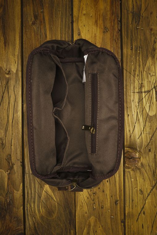 Toiletry bag din piele naturala si material textil URBAN BAG Journey - Albastru